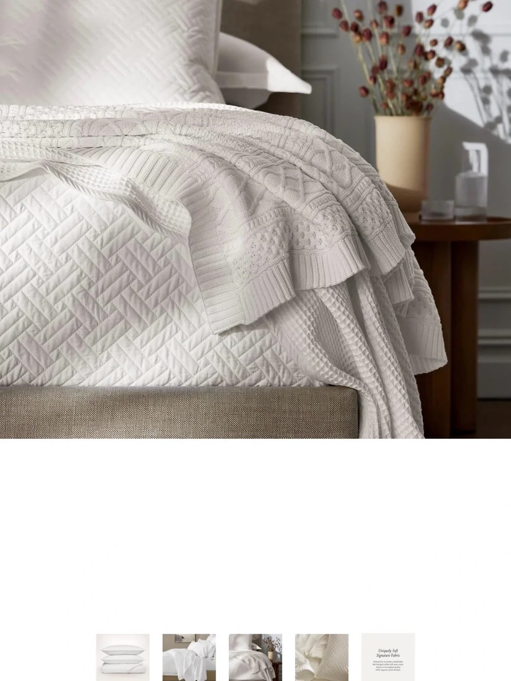Boll & Branch King signature basketweave quilt set - white
